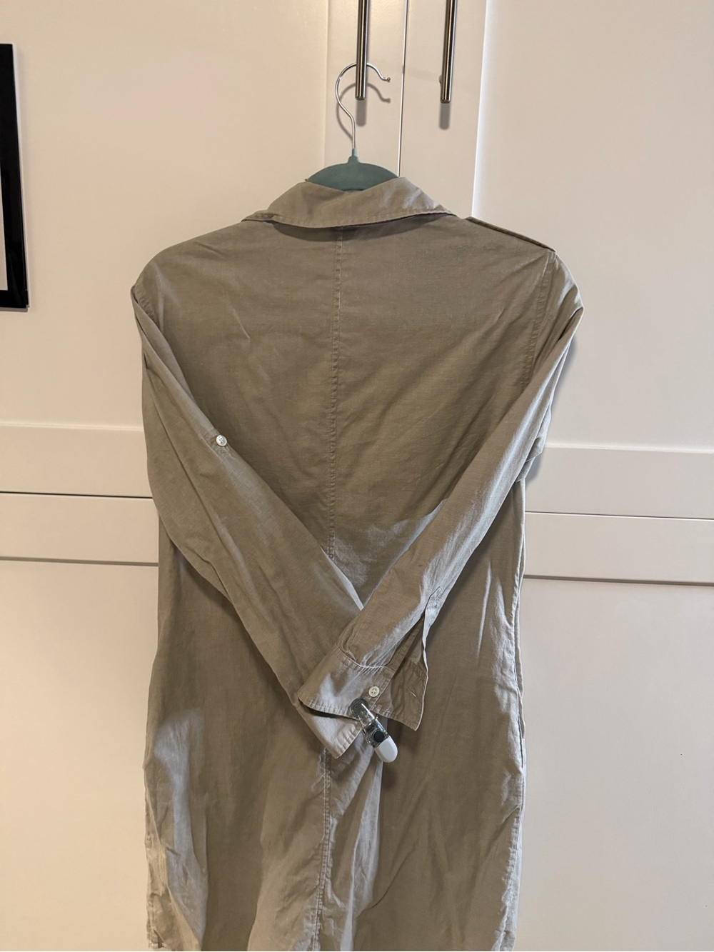 Theory Olive-Green Button-Front Shirt Dress - Picture 9 of 9